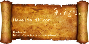 Havelda Áron névjegykártya